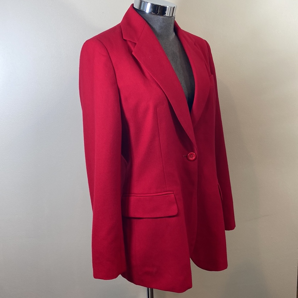 Classiques Entier Wool Red Jacket Size M B1d - image 4